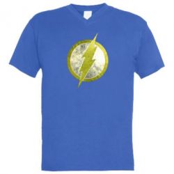 Мужская футболка  с V-образным вырезом Flash Logo - PrintSalon