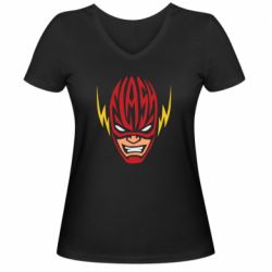 Женская футболка с V-образным вырезом Flash Typography - PrintSalon
