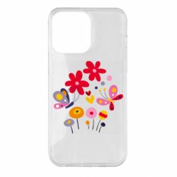 Чехол для iPhone 14 Pro Max Flowers and Butterflies - PrintSalon
