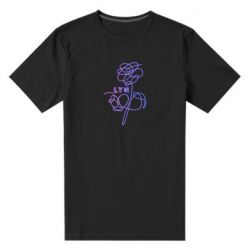 Мужская футболка премиум Flowers line bts - PrintSalon