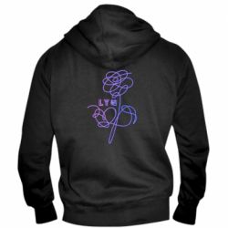 Мужское худи на молнии Flowers line bts - PrintSalon