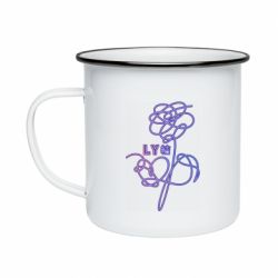 Кружка эмалированная Flowers line bts - PrintSalon
