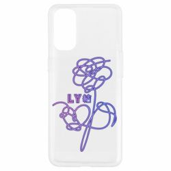 Чехол для Oppo Reno 4 Flowers line bts - PrintSalon