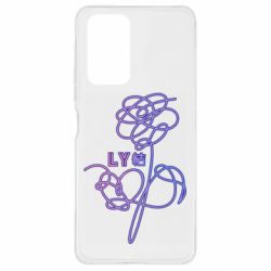 Чехол для Xiaomi Redmi Note 10 Pro Flowers line bts - PrintSalon