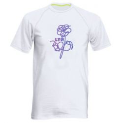 Мужская футболка для спорта Flowers line bts - PrintSalon