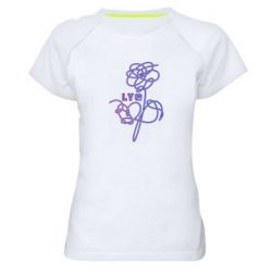 Женская футболка для спорта Flowers line bts - PrintSalon