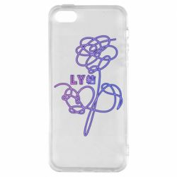 Чехол для iPhone5/5S/SE Flowers line bts - PrintSalon