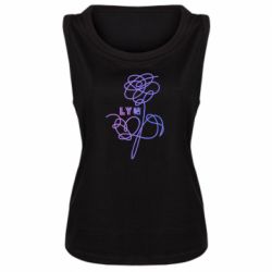 Женская майка Flowers line bts - PrintSalon