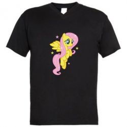 Мужская футболка  с V-образным вырезом Fluttershy