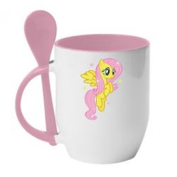 Чашка з ложкою Fluttershy - PrintSalon