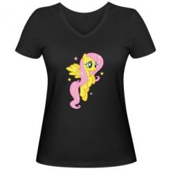 Жіноча футболка з V-подібним вирізом Fluttershy - PrintSalon