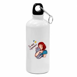 Фляга Девочка с котом - ты мое сердечко - PrintSalon