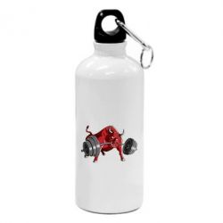 Фляга Bull with a barbell - PrintSalon