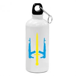 Фляга Герб України з автоматами та мечем