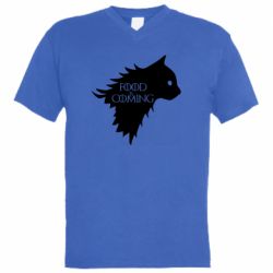 Мужская футболка  с V-образным вырезом Food is coming - PrintSalon