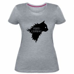 Женская премиум футболка Food is coming - PrintSalon