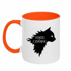 Чашка двухцветная 320ml Food is coming - PrintSalon