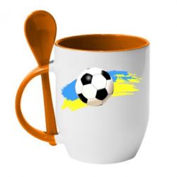 Чашка с ложкой Football of Ukraine - PrintSalon