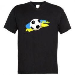 Мужская футболка  с V-образным вырезом Football of Ukraine - PrintSalon