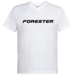 Мужская футболка  с V-образным вырезом FORESTER - PrintSalon