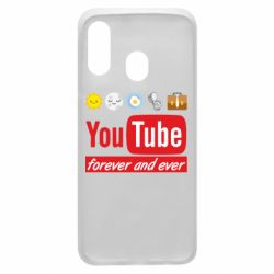 Чехол для Samsung A40 Forever and ever emoji's life youtube - PrintSalon