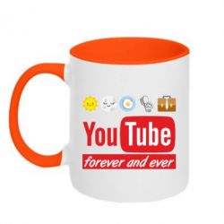 Чашка двокольорова Forever and ever emoji's life youtube