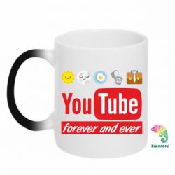 Чашка-хамелеон Forever and ever emoji's life youtube - PrintSalon
