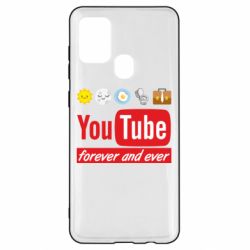 Чехол для Samsung A21s Forever and ever emoji's life youtube - PrintSalon