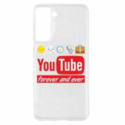 Чехол для Samsung S21 Forever and ever emoji's life youtube - PrintSalon