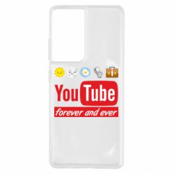 Чехол для Samsung S21 Ultra Forever and ever emoji's life youtube - PrintSalon