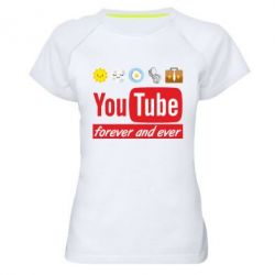Женская футболка для спорта Forever and ever emoji's life youtube - PrintSalon