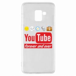 Чехол для Samsung A8+ 2018 Forever and ever emoji's life youtube - PrintSalon