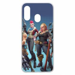 Чехол для Samsung A40 Fortnite characters - PrintSalon