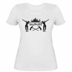 Женская футболка Fortnite dancing logo - PrintSalon