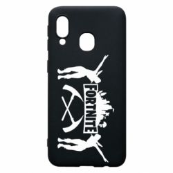 Чехол для Samsung A40 Fortnite dancing logo - PrintSalon