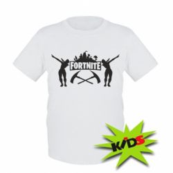 Детская футболка Fortnite dancing logo - PrintSalon