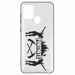 Чехол для Samsung A21s Fortnite dancing logo - PrintSalon