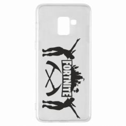 Чехол для Samsung A8+ 2018 Fortnite dancing logo - PrintSalon