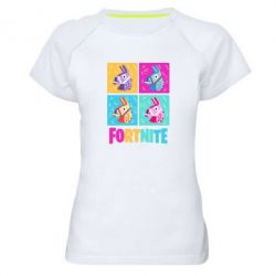 Женская футболка для спорта Fortnite Llamas - PrintSalon