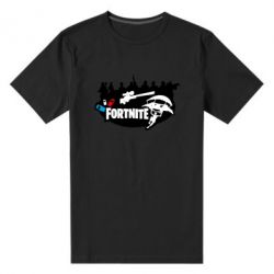 Мужская футболка премиум Fortnite logo and heroes - PrintSalon