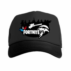 Кепка-тракер Fortnite logo and heroes - PrintSalon