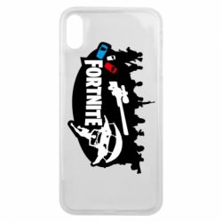 Чехол для iPhone Xs Max Fortnite logo and heroes - PrintSalon