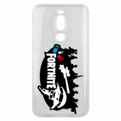 Чехол для Meizu X8 Fortnite logo and heroes - PrintSalon