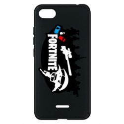 Чехол для Xiaomi Redmi 6A Fortnite logo and heroes - PrintSalon