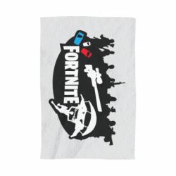 Полотенце с принтом Fortnite logo and heroes - PrintSalon
