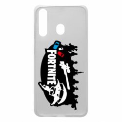 Чехол для Samsung A60 Fortnite logo and heroes - PrintSalon