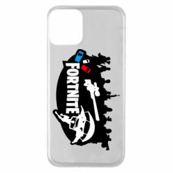 Чехол для iPhone 11 Fortnite logo and heroes - PrintSalon