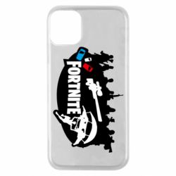 Чехол для iPhone 11 Pro Fortnite logo and heroes - PrintSalon