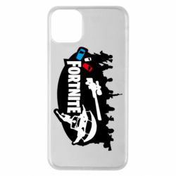 Чехол для iPhone 11 Pro Max Fortnite logo and heroes - PrintSalon