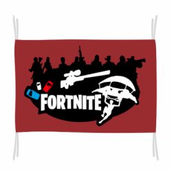 Флаг Fortnite logo and heroes - PrintSalon